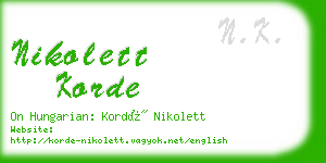 nikolett korde business card